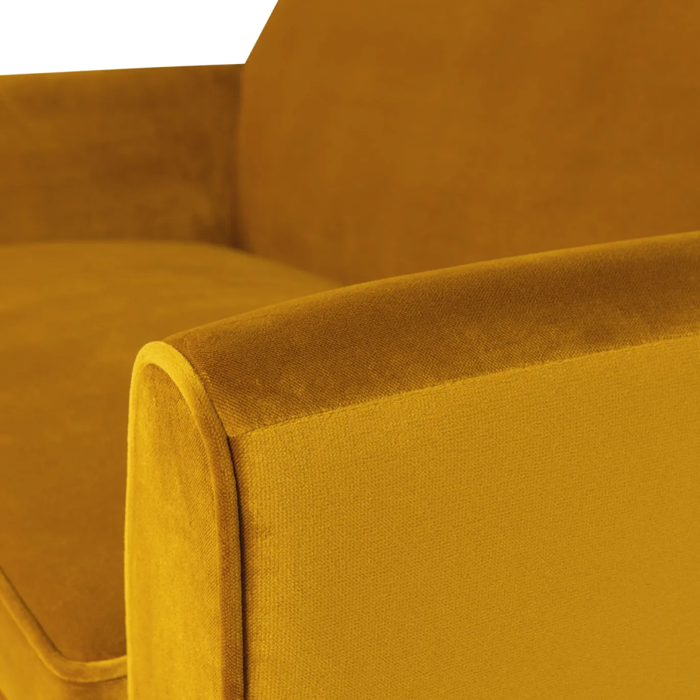 Woood Sofa Rocco Fluweel Okergeel 150cm
