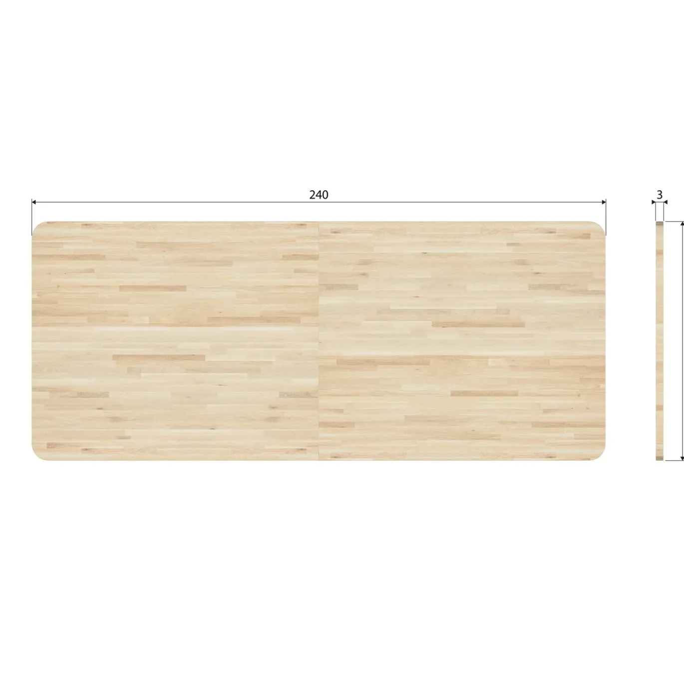 Woood Tafelblad Combi-Tablo: xl Eiken 240x100 & Zeeland Poot