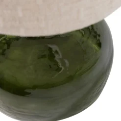 Woood Tafellamp Luma Glas Groen/kap Naturel