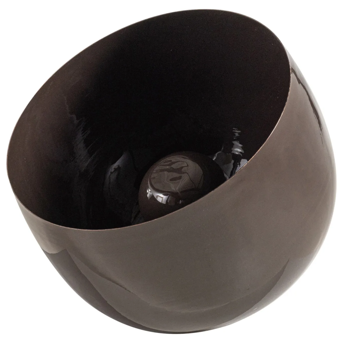 Woood Tafellamp Mero Metaal Hoogglans Donkerbruin Ø35cm