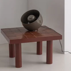 Woood Tafellamp Mero Metaal Hoogglans Mokkabruin Ø26cm