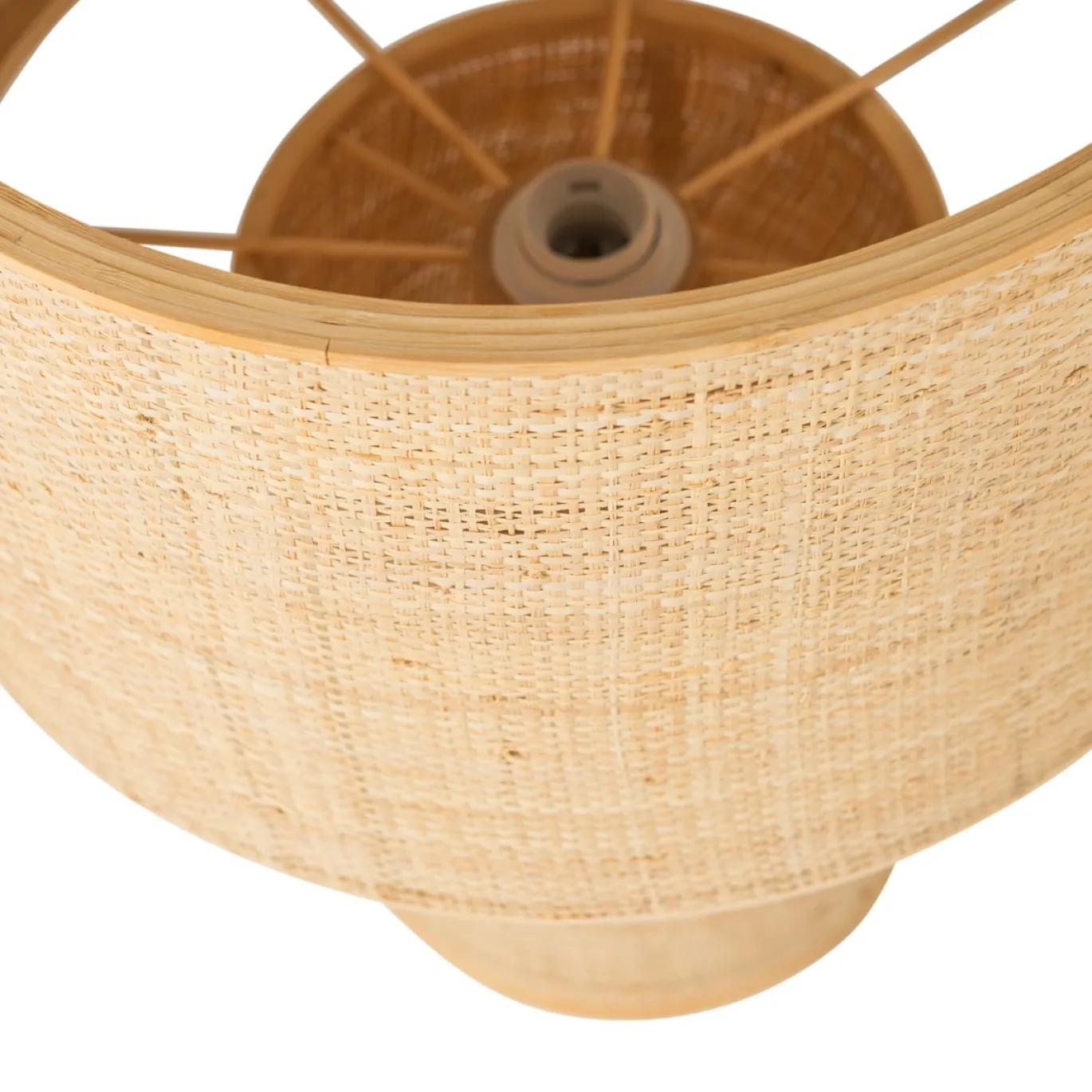 Woood Tafellamp Syro Raffia Naturel 55xØ42cm
