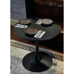 Woood Trompetvoet Bistro Metaal Matzwart 72xo60cm