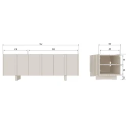 Woood Tv-meubel Basu 152cm Grenen Dust