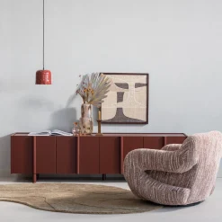Woood Tv-meubel Basu Grenen Bordeauxrood