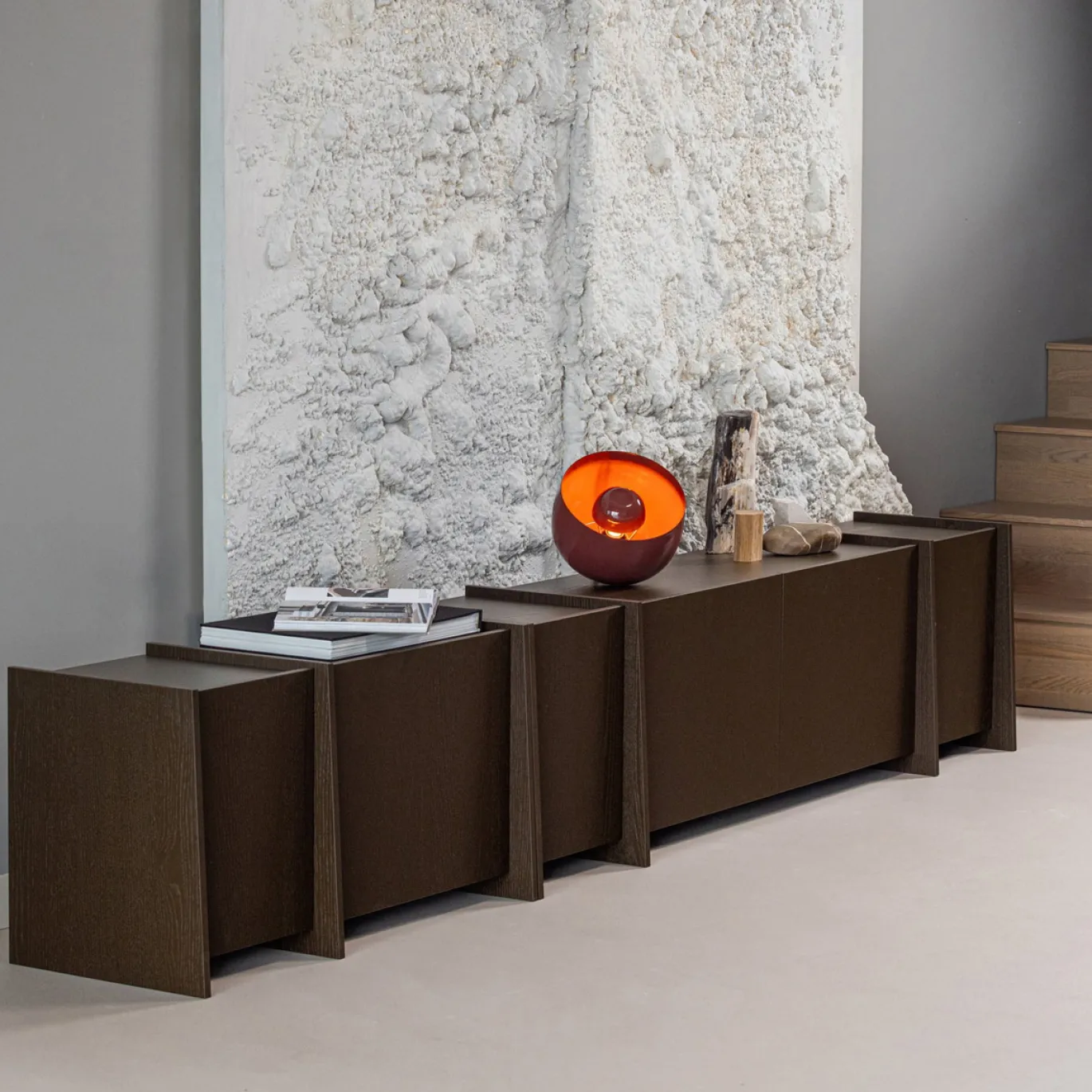 Woood Tv-meubel Brock 200cm Essenfineer Middenbruin