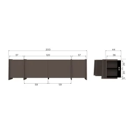 Woood Tv-meubel Brock 200cm Essenfineer Middenbruin