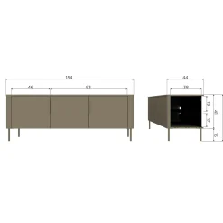 Woood Tv-meubel Gunnar 154cm Grenen Matzwart