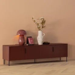 Woood Tv-meubel Gunnar Grenen Bordeauxrood 200cm
