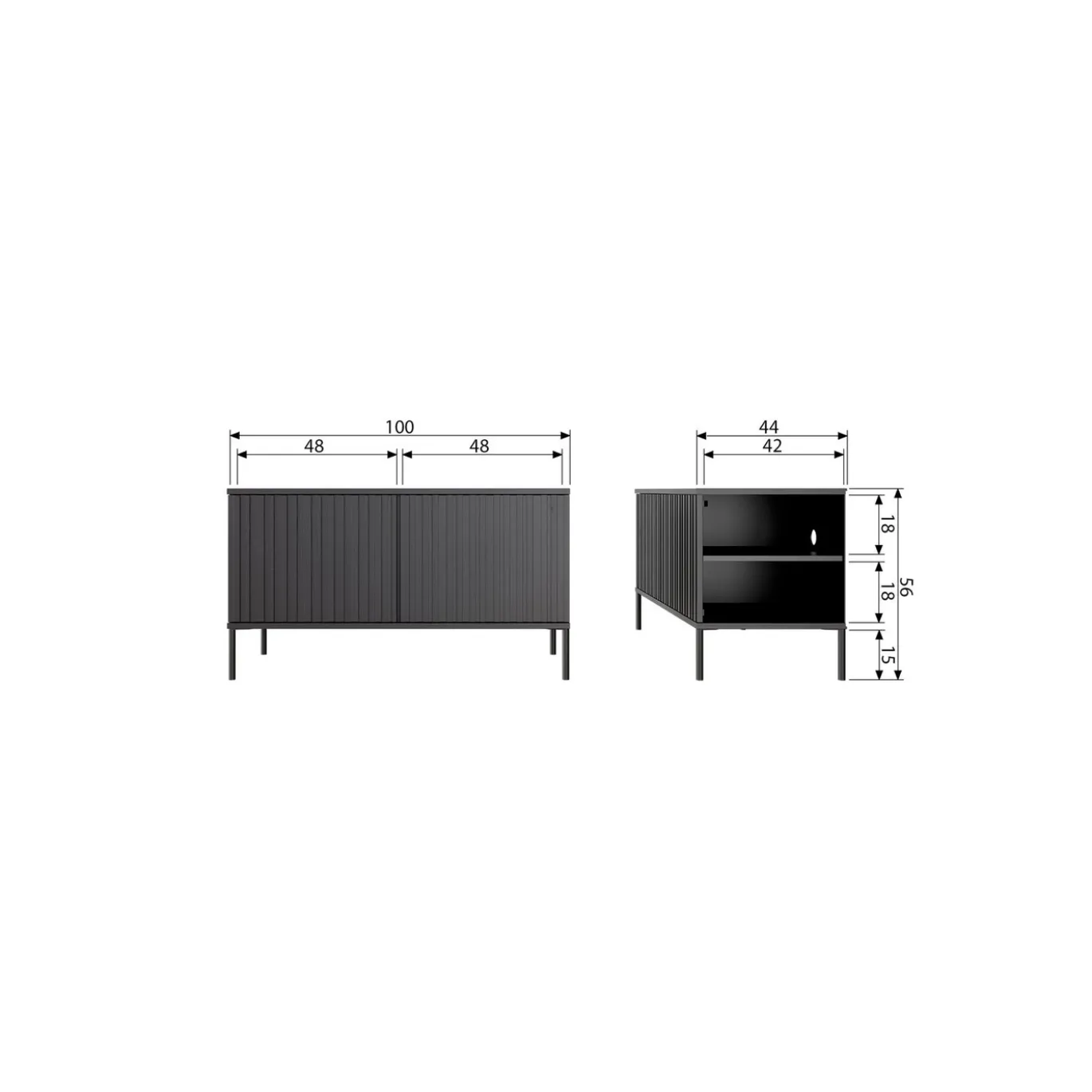 Woood Tv-meubel New Gravure 100cm Grenen Dust