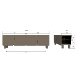 Woood Tv-meubel Root 200cm Grenen Truffel Bruin