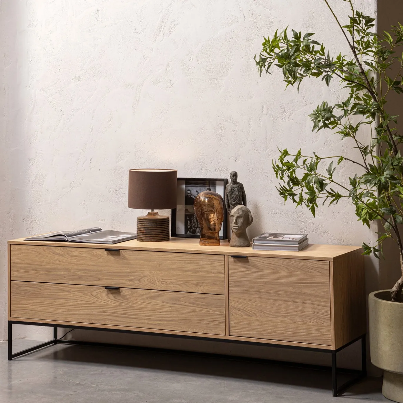 Woood Tv-meubel Silas Eiken Naturel 180cm