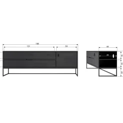 Woood Tv-meubel Silas Grenen Dust 180cm