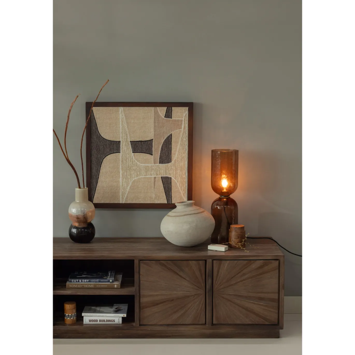 Woood Tv-meubel Sun Met Open Vak Recycled Teak Bruin
