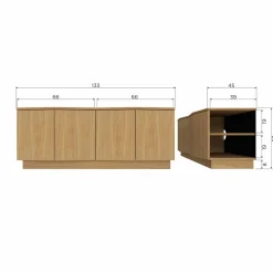 Woood Tv-meubel Zuma Eiken 133cm