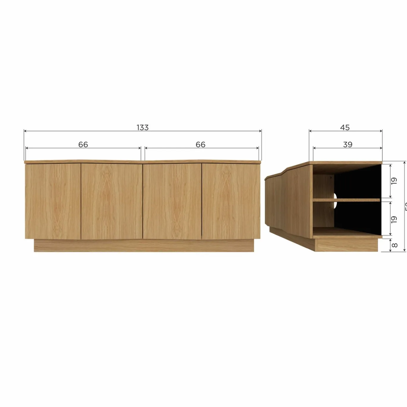 Woood Tv-meubel Zuma Eiken 133cm
