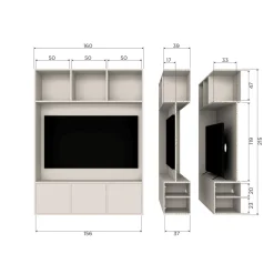 Woood Tv-opbergkast Meggy 160cm Grenen Dust