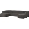 Woood U-Bank Sloping Grijs/Zwart