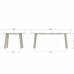 Woood Uitschuifbare Eettafel Janne Rond Eiken Dakargrau