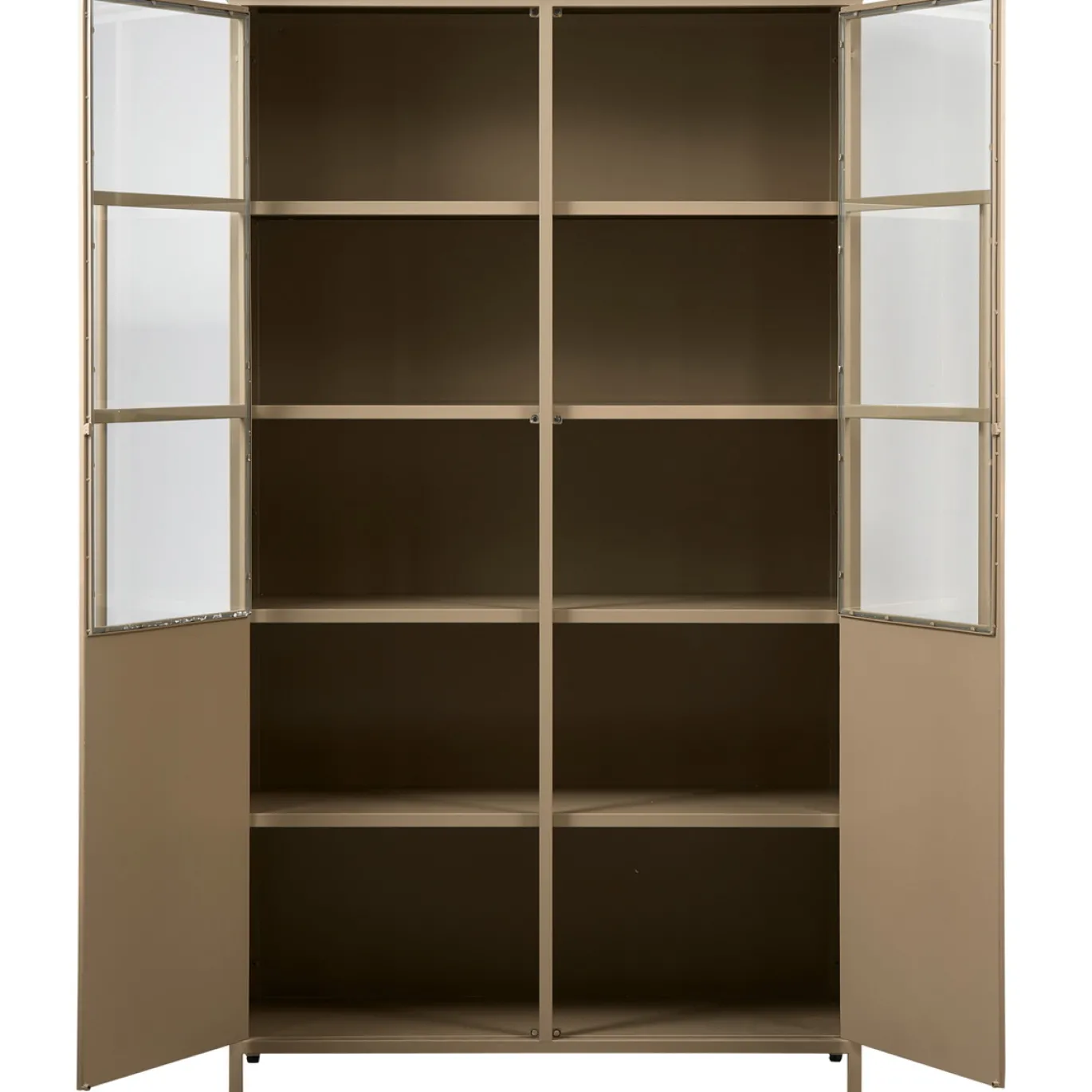 Woood Vitrinekast Exhibit Metaal Khaki 2-Deurs