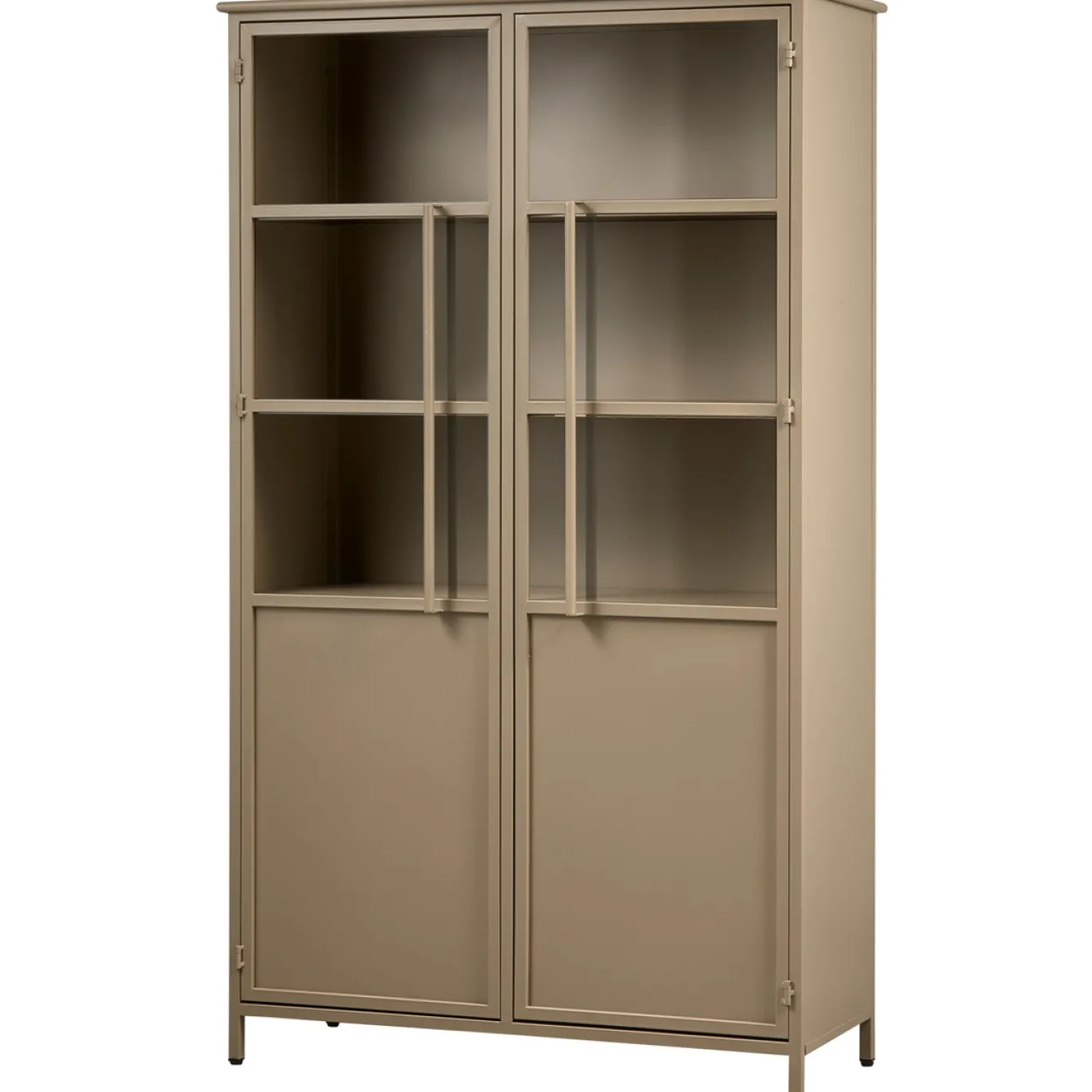 Woood Vitrinekast Exhibit Metaal Khaki 2-Deurs