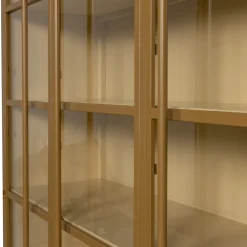Woood Vitrinekast Exhibit Metaal Honinggeel 3-Deurs