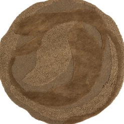 Woood Vloerkleed Orvi Wol/Polyester Bruin Ø160cm