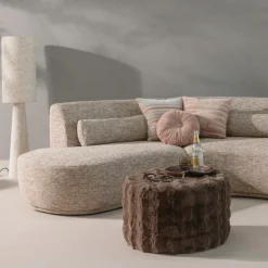 Woood Vloerlamp Loft Metaal/Bouclé Naturel Met Stippen 130xo30cm