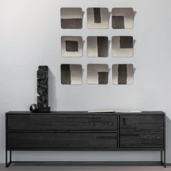 Woood Wanddecoratie Nami Metaal Nikkel Set Van 2
