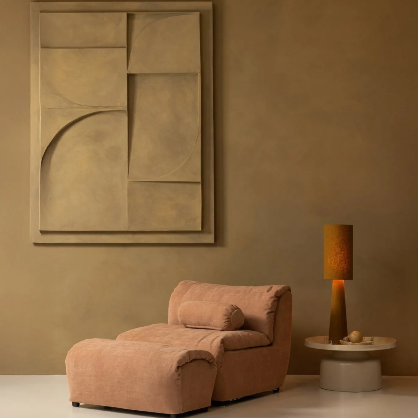 Woood 1-zits Baggy Geweven Chenille Oudroze