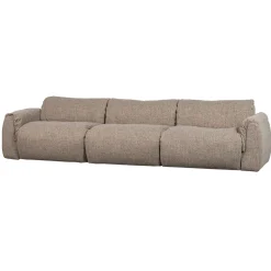 Woood 3-zits Bank Baggy Geweven Stof Bruin Melange