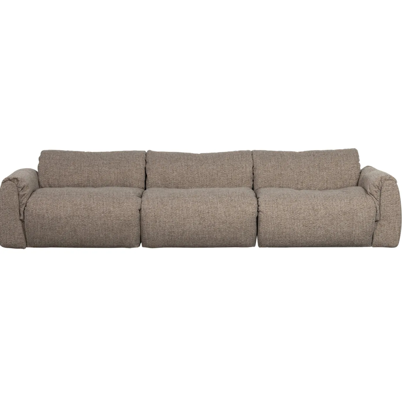 Woood 3-zits Bank Baggy Geweven Stof Bruin Melange