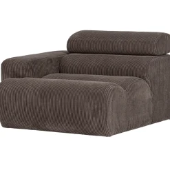 Woood 1-zits Element Novi Arm Links Ribstof Grijsbruin