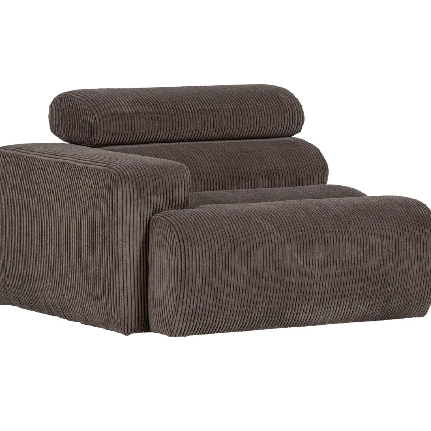 Woood 1-zits Element Novi Arm Links Ribstof Grijsbruin