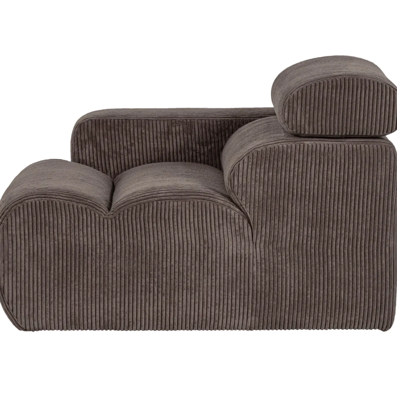 Woood 1-zits Element Novi Arm Links Ribstof Grijsbruin