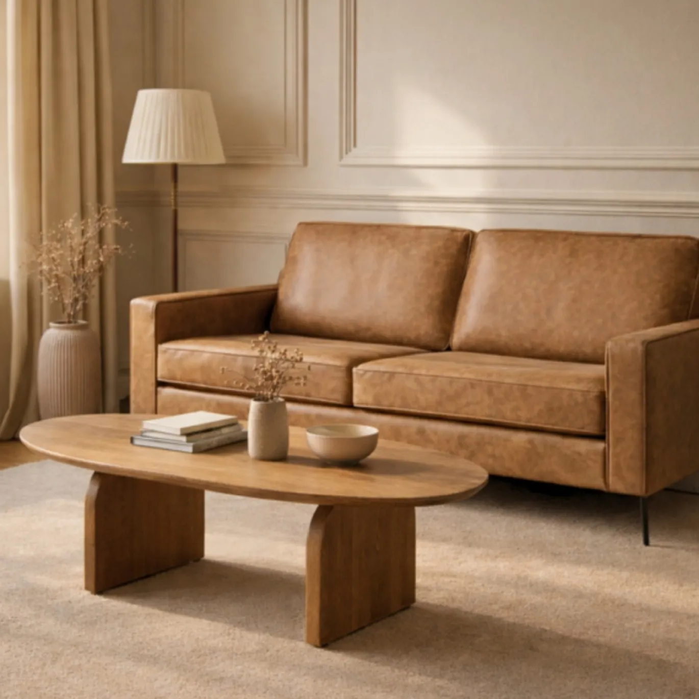 2-Zits Bank Noa Microleder Cognac - Giga Meubel