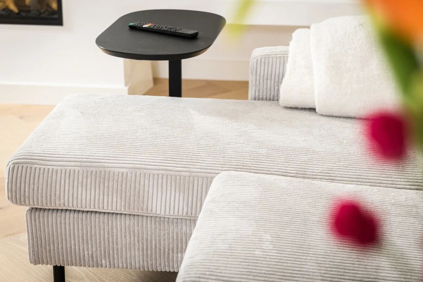 3-Zitsbank Roard Ribstof Beige - Giga Meubel