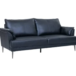 3-Zits Bank Soul Zwart Leer - Giga Meubel