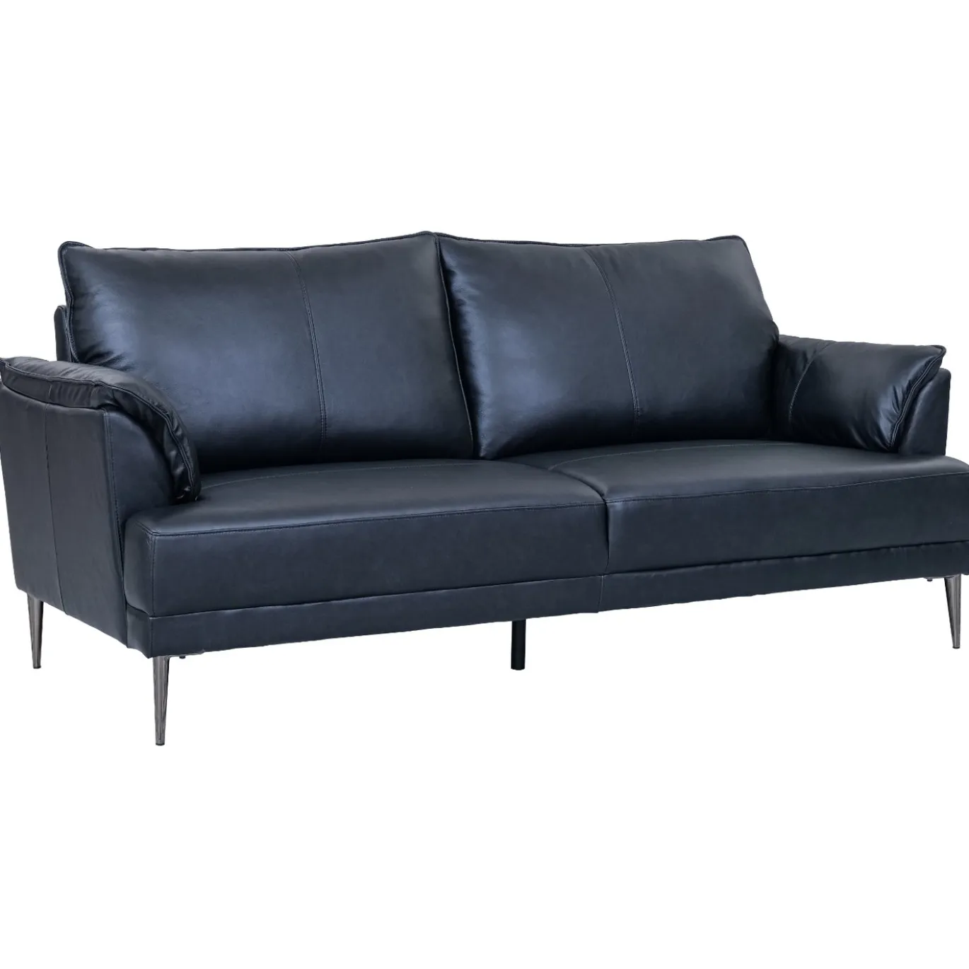 3-Zits Bank Soul Zwart Leer - Giga Meubel