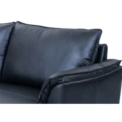 3-Zits Bank Soul Zwart Leer - Giga Meubel