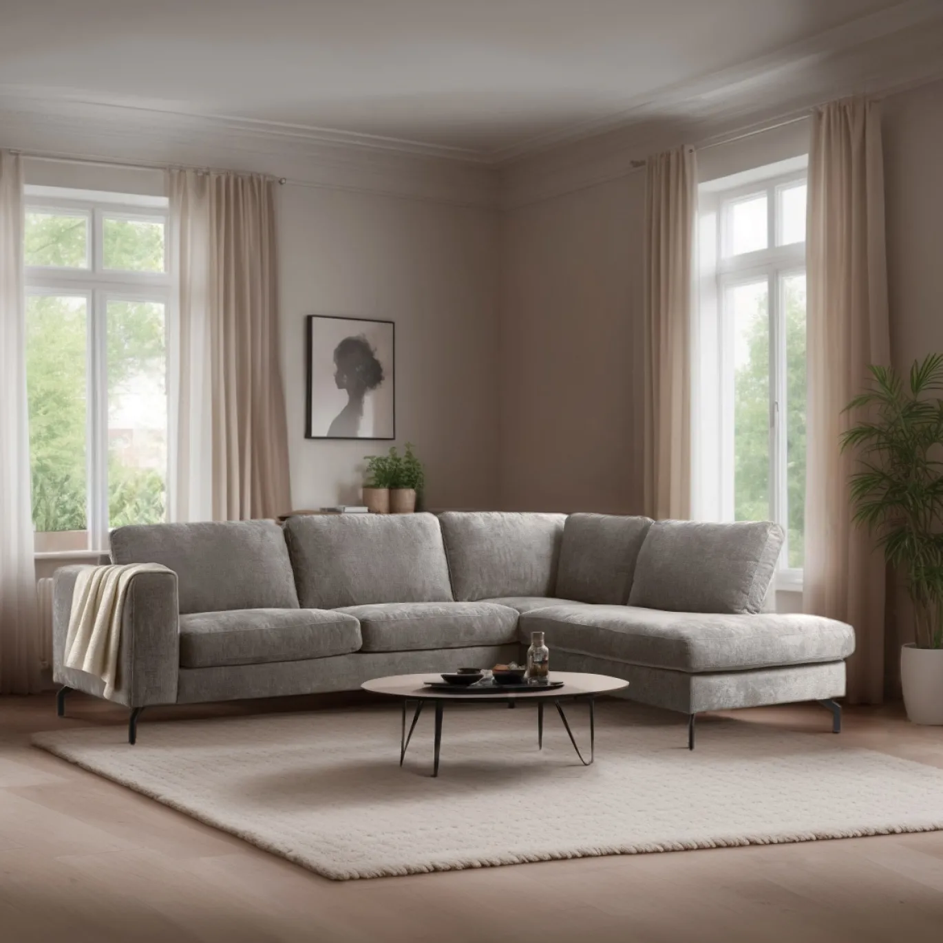 3-Zits Hoekbank Perfect Harmony Champagne Rechts - Giga Meubel