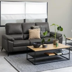3-zits Relax Bank Ulven Grijs Barry 215cm - Giga Living