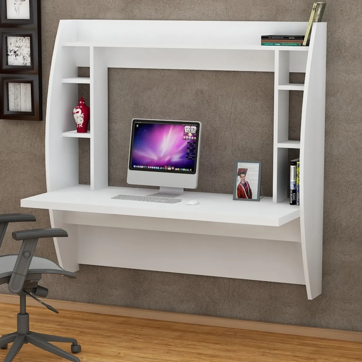 Zwevend Bureau Buglem Wit 125cm