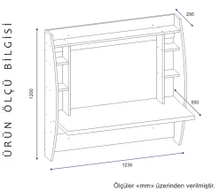 Zwevend Bureau Buglem Wit 125cm