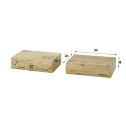 Zwevend Nachtkastje Tree XS Set van 2 Acaciahout Naturel 1 Lade