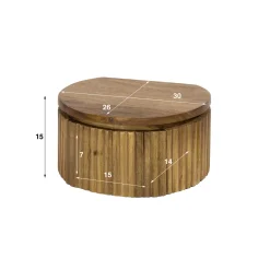 Zwevend Nachtkastje Wave Rond Mango XS - Giga Meubel