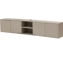 Zwevend Tv-meubel Loiza Taupe 200cm 4-deurs - Giga Meubel