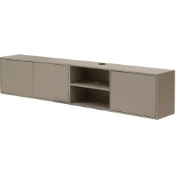 Zwevend Tv-meubel Loiza Taupe 200cm 3-deurs - Giga Meubel
