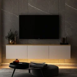 Zwevend Tv-meubel Neon Wit 160cm