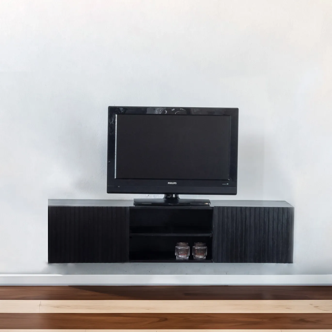 Zwevend Tv-meubel Roman Zwart 150cm - Giga Meubel